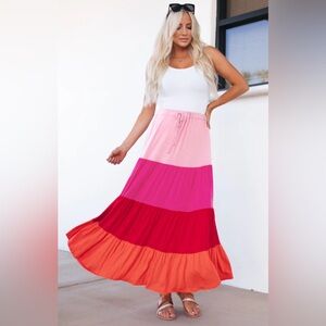 Beautiful color block maxi skirt